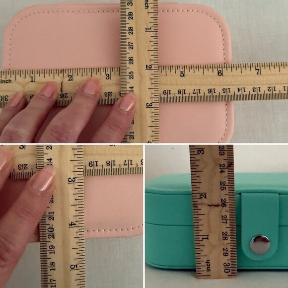 Pink Travel Jewelry Box Organizer for Rings Earrings Necklaces Multiple Compartm - Picture 6 of 7